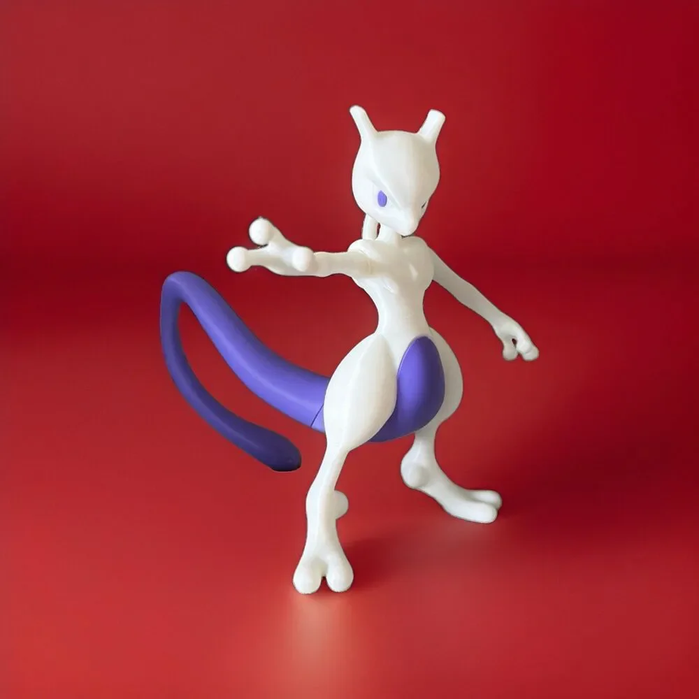 Mewtwo 6 in Pokemon Figurine High Fidelity Design USA Made Sustainable Materials